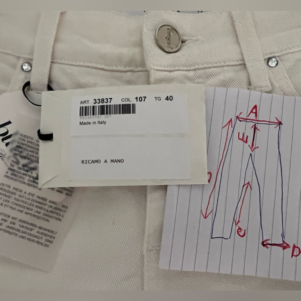 NWT Blumarine White Swarovski Crystal Jeans Made Italy Size 40 - Picture 6 of 12